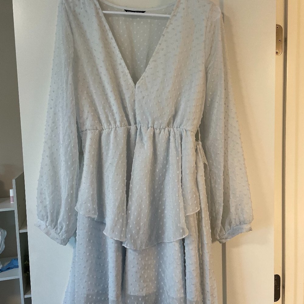 White sheer mid-length dress